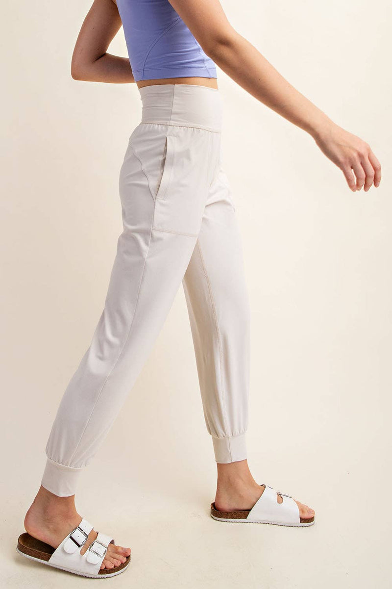 Butter Soft Joggers :White Pearl