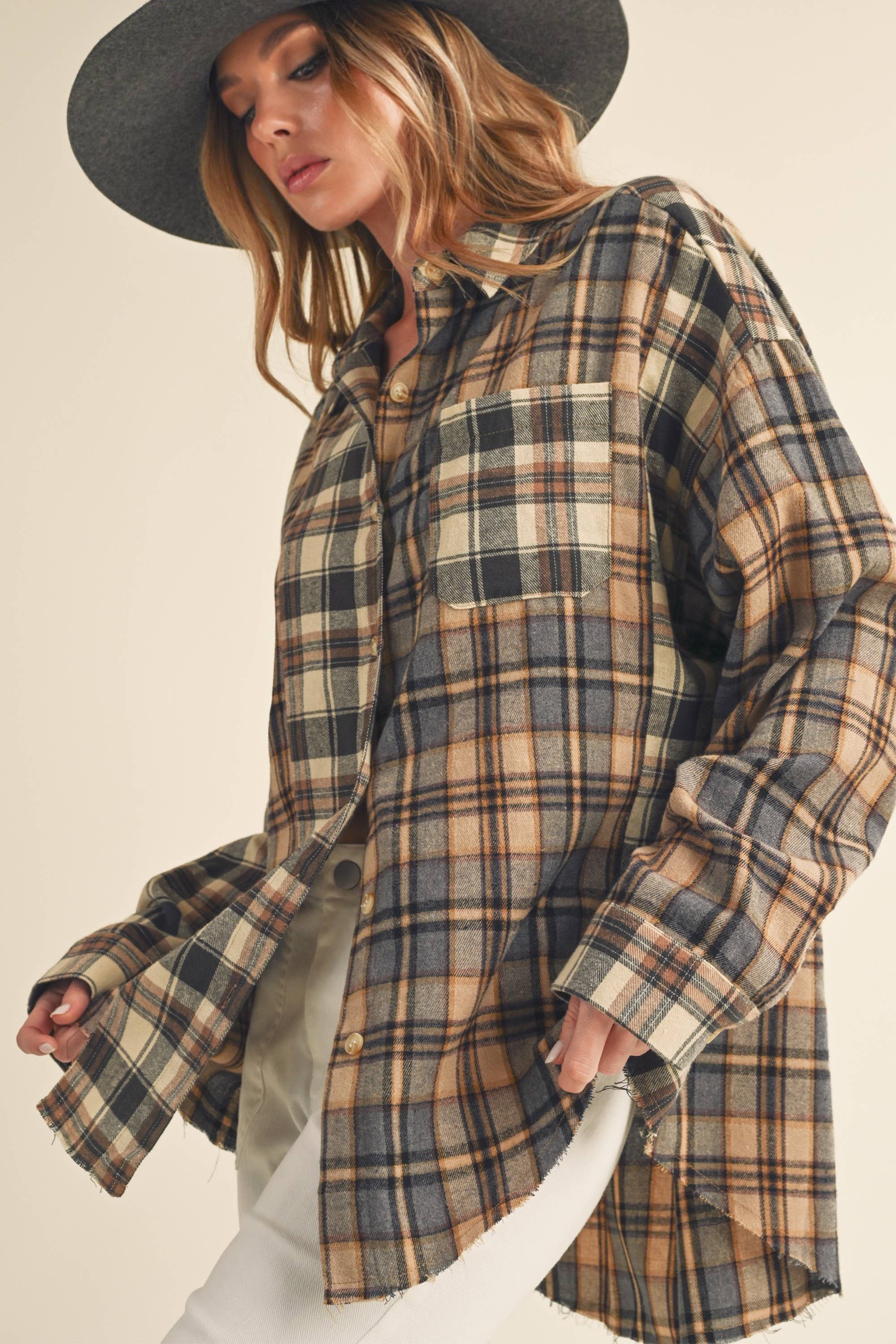 Noelle Flannel Shirt: Oat