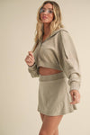 Mineral Wash  Crop Hoodie
