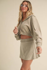 Mineral Wash  Crop Hoodie