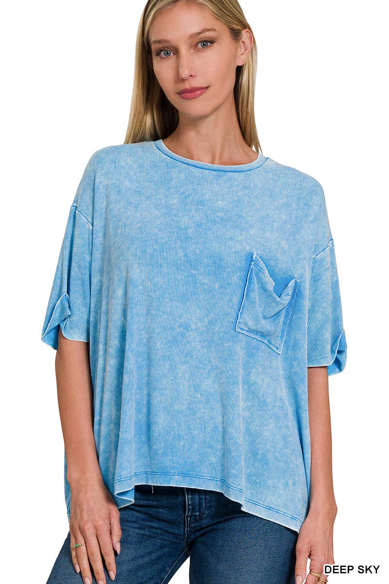 Washed Ribbed Top