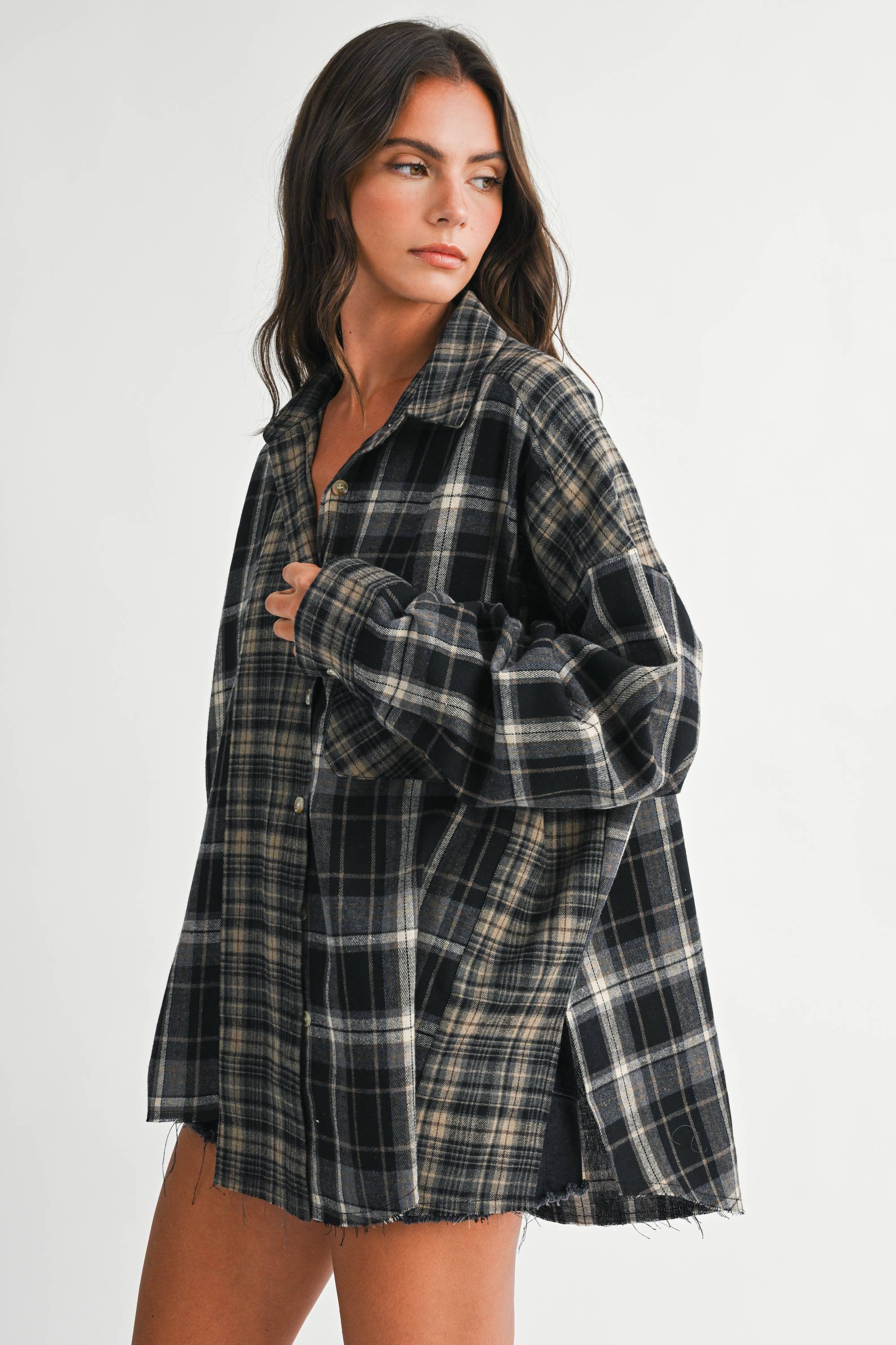 Kambrie Flannel Shirt: Gray