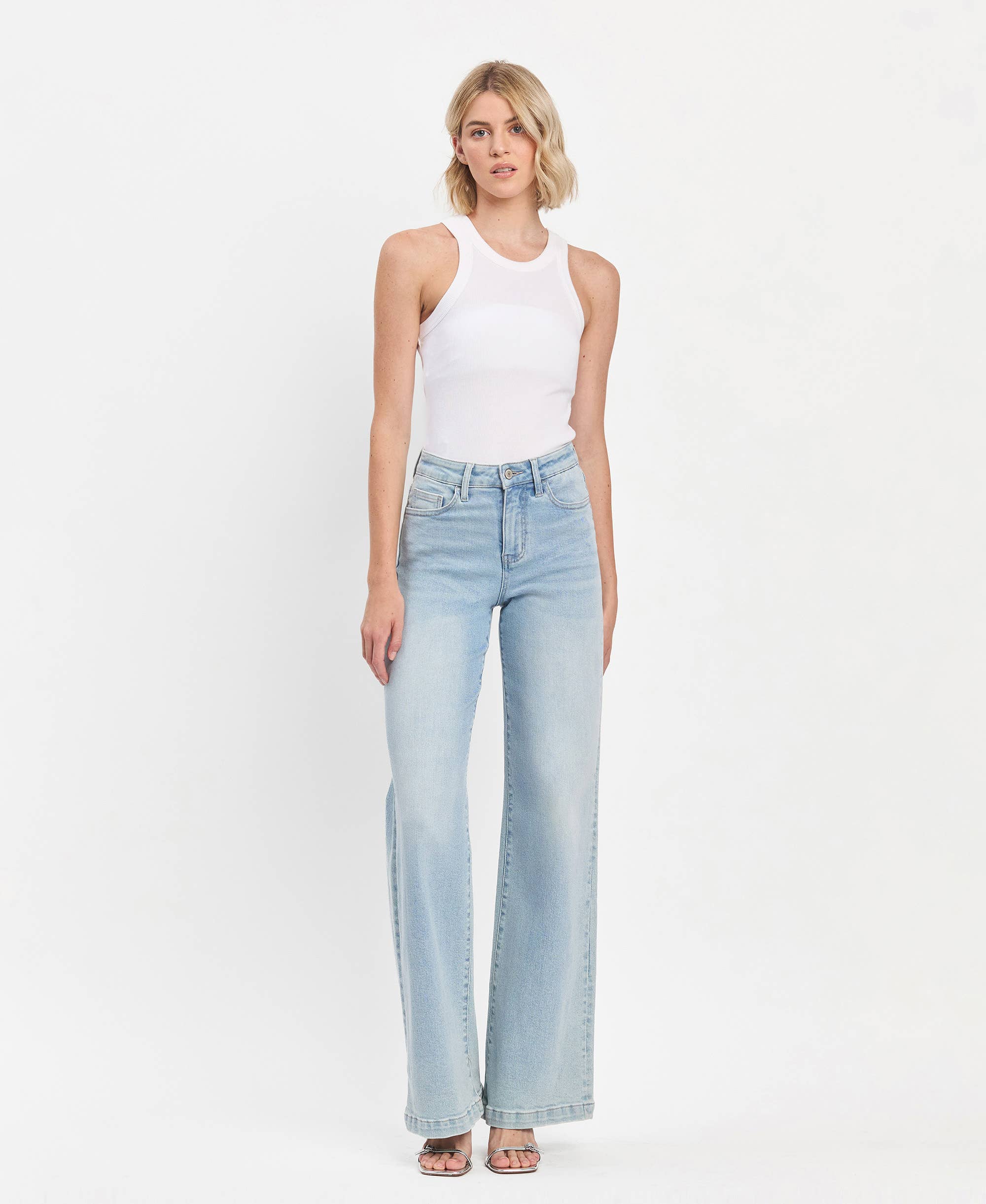 High Rise Wide Jeans:Opt