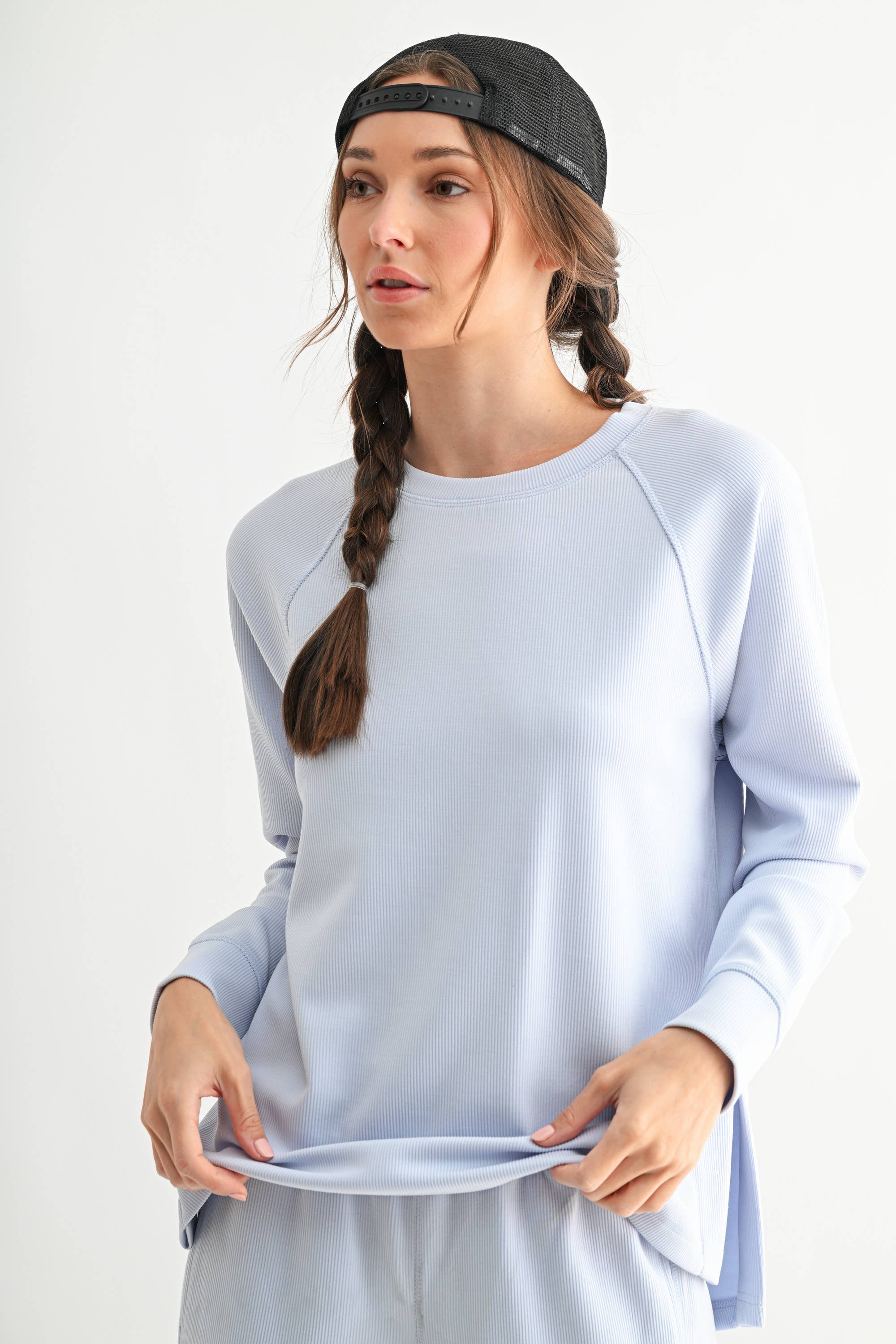 Luxe Raglan Tee: Deep Indigo