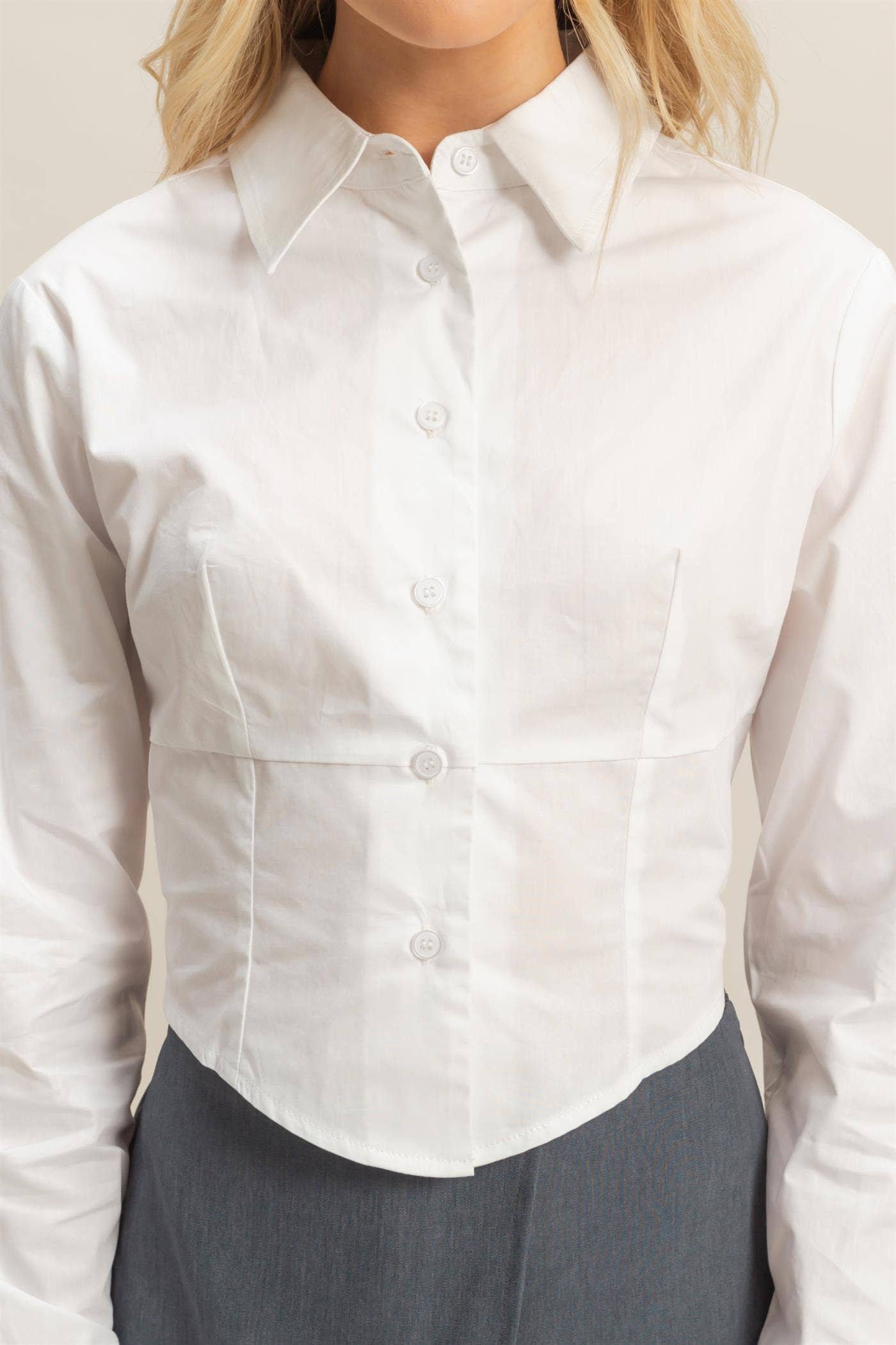 Chic Button-Down Shirt: White