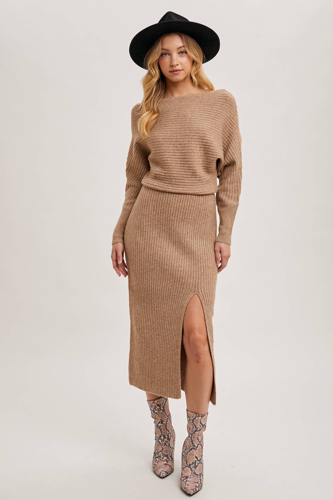 Off Side Sweater Dress: Oatmeal