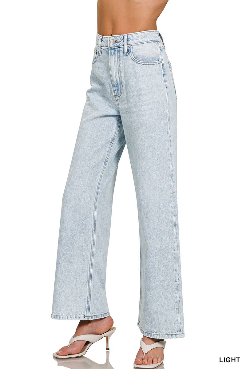 High Waist Denim Pants:Light