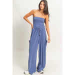 Tube Top Jumpsuit:BLACK