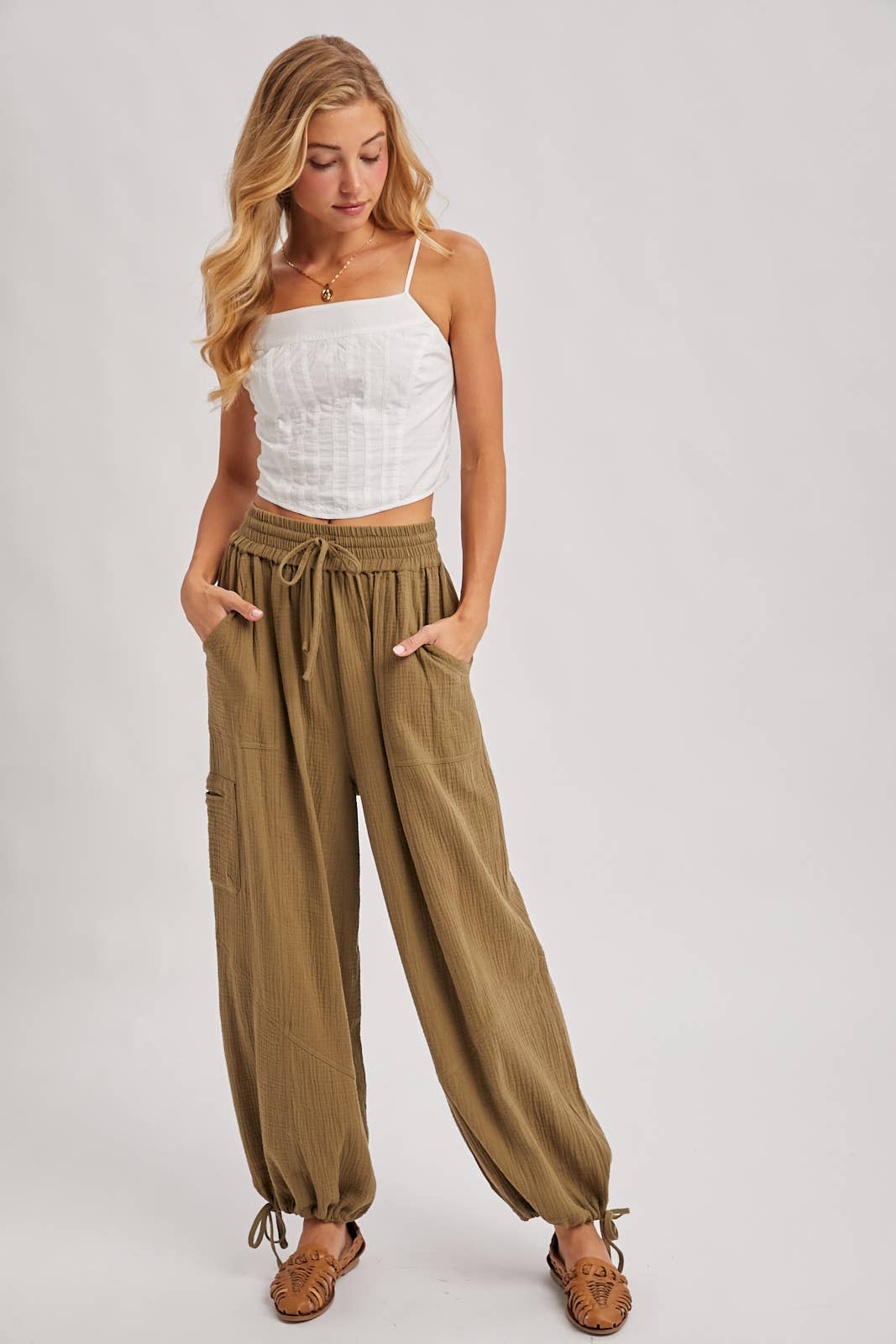 Harem Joggers: Lt. Olive