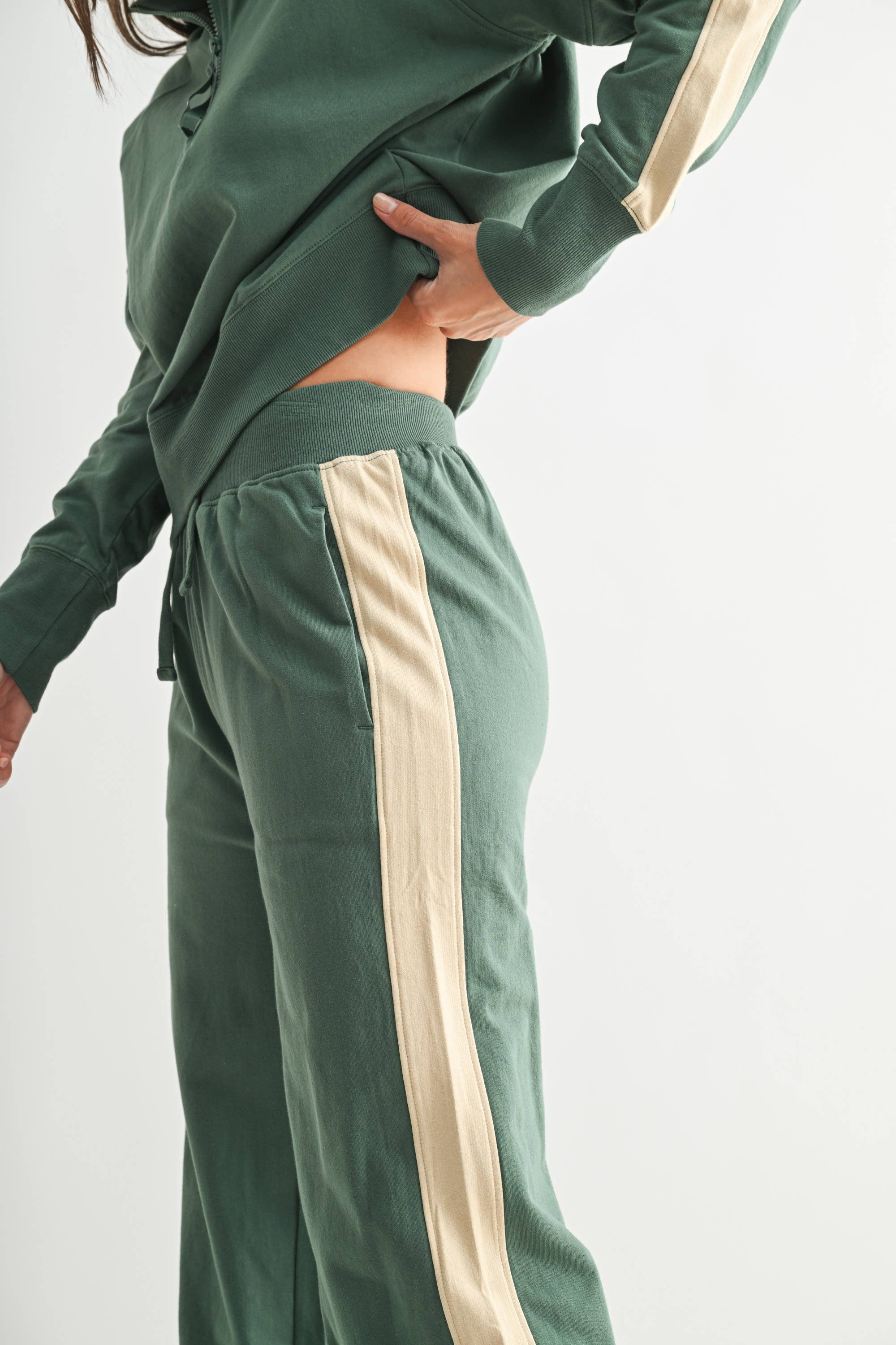 Varsity Stripe Set: Pine/Grey