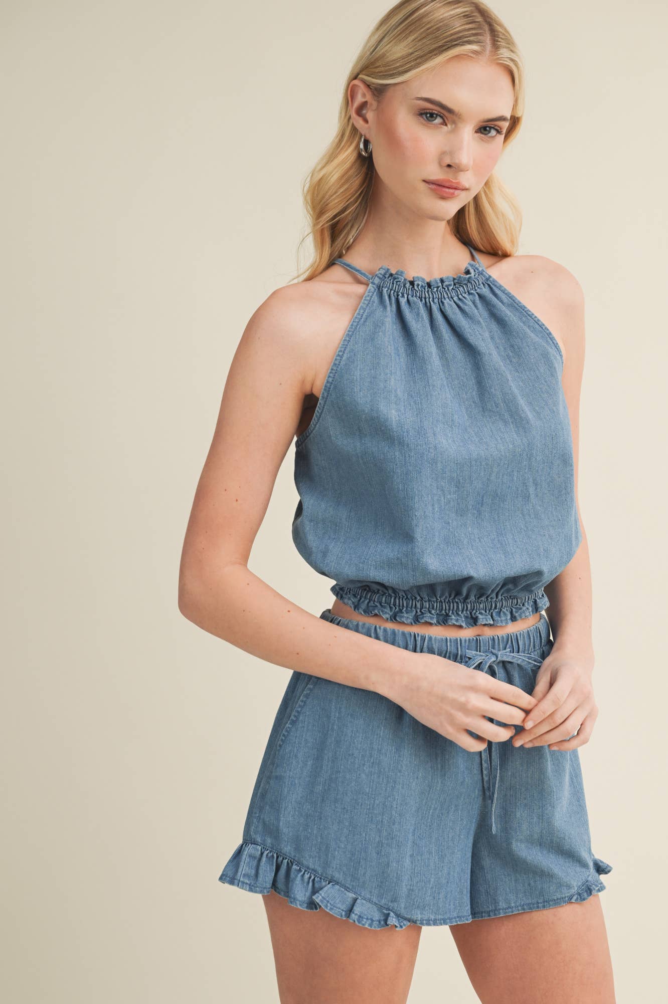 Washed Denim Halter