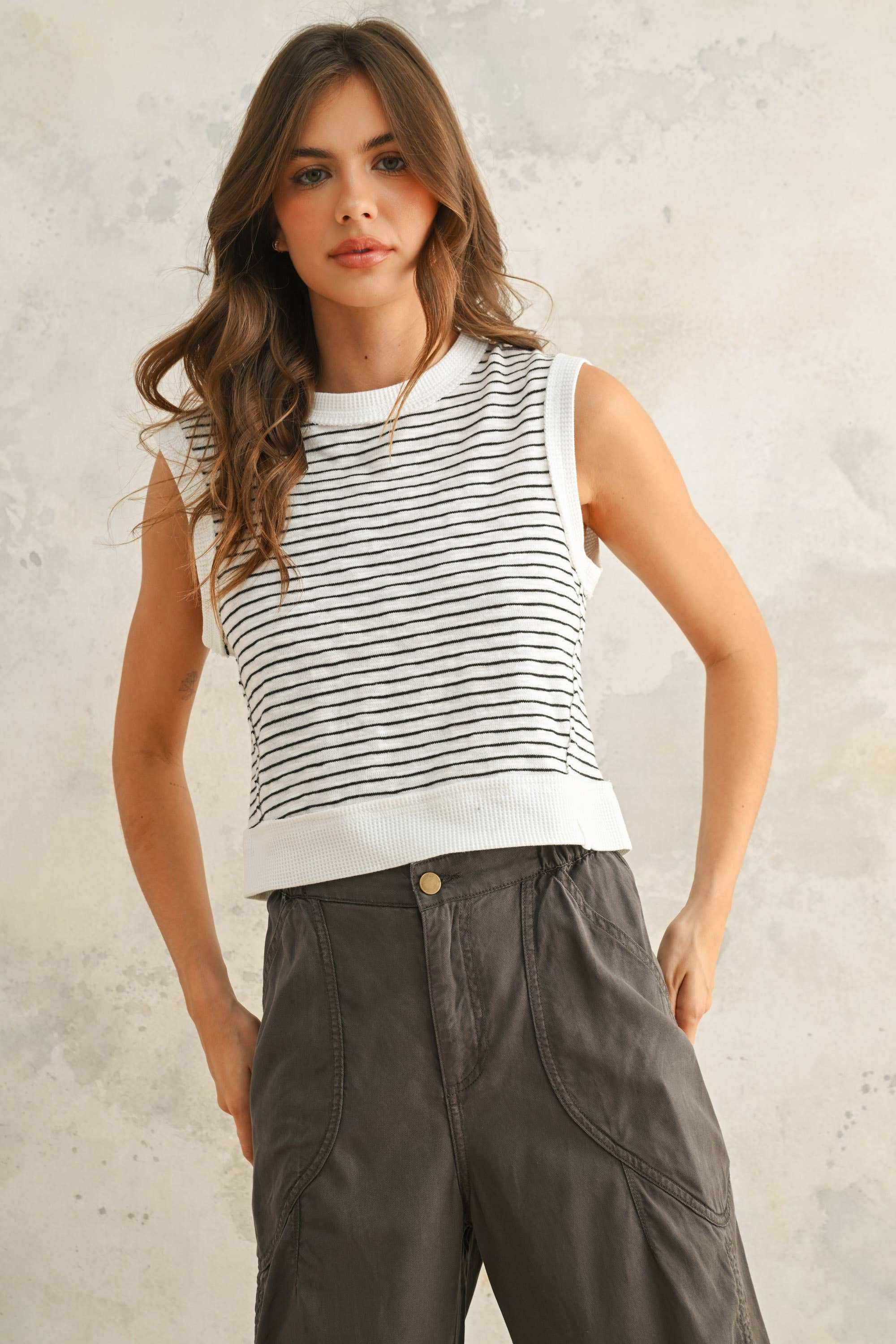Striped Top: Black