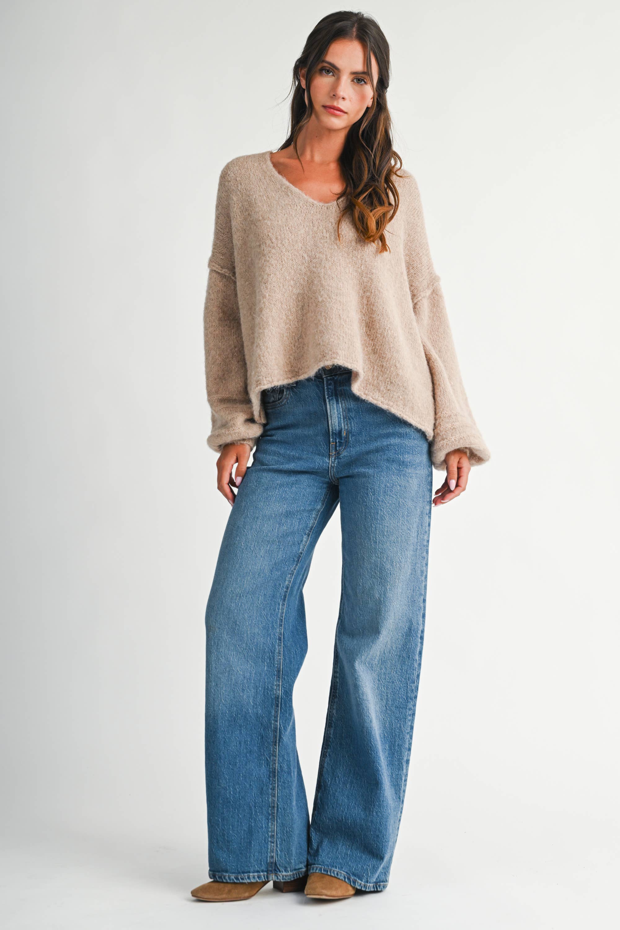 Rolled Cuffs: Sweater: Oat
