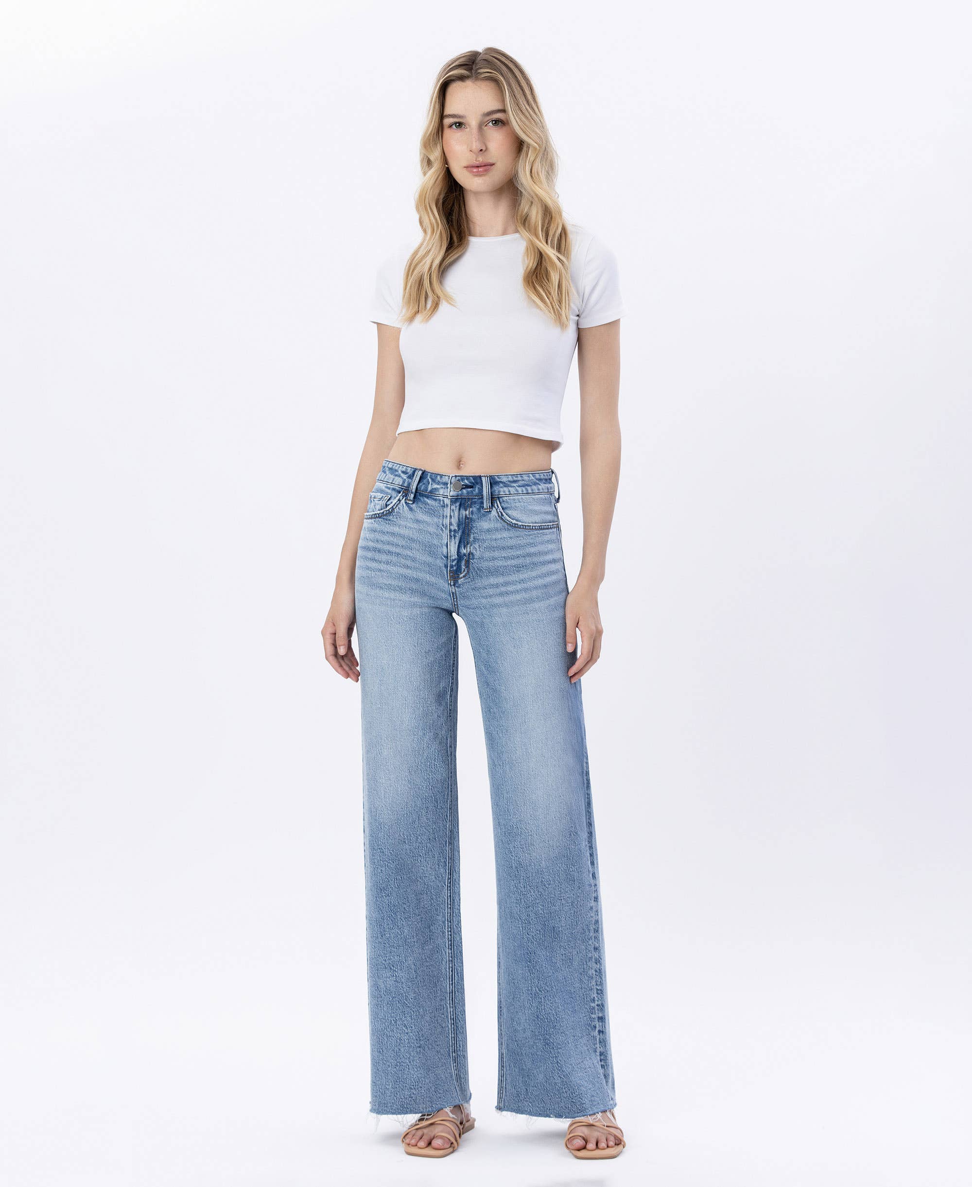 Raw Hem Wide Jeans: Modernity