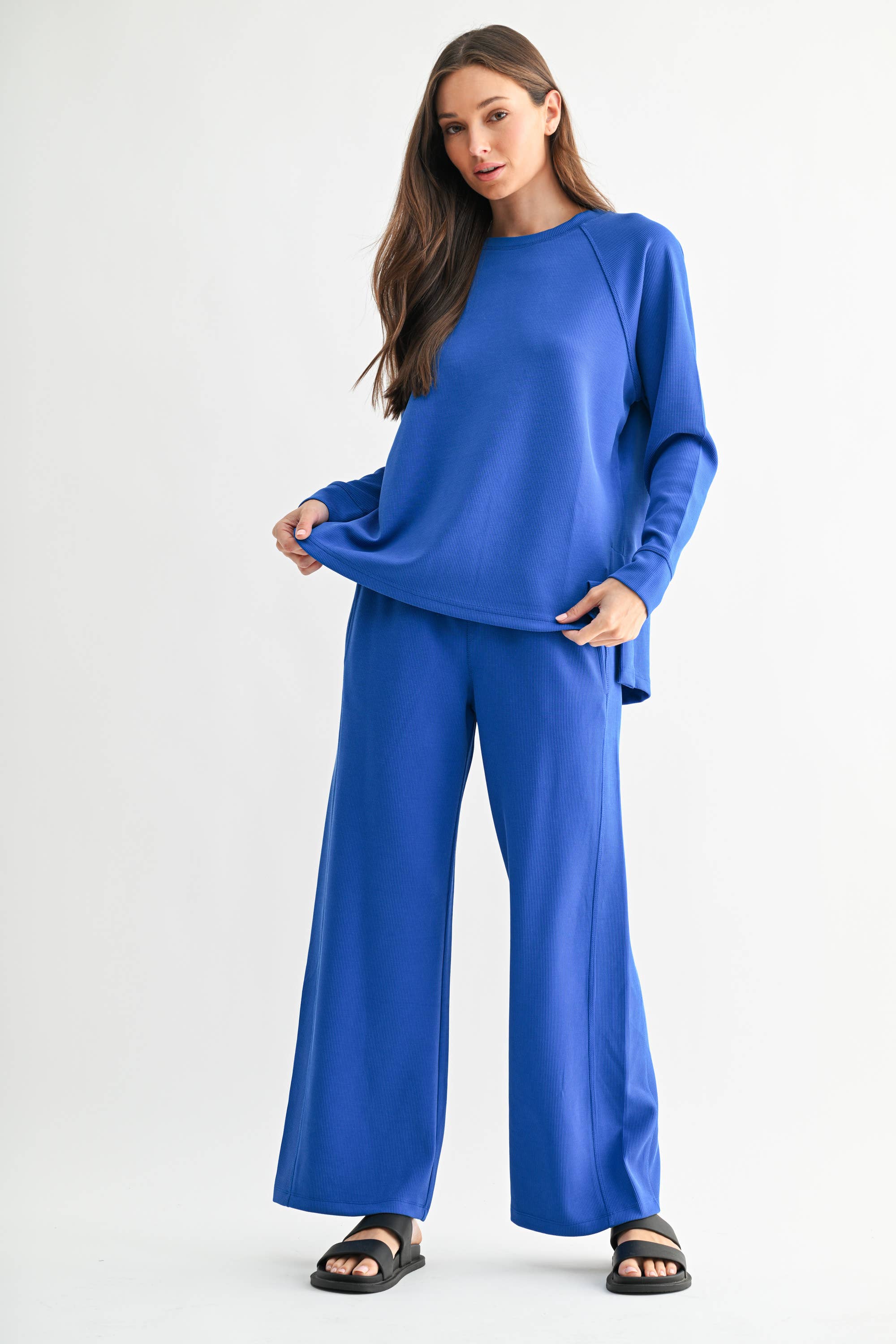 Luxe Raglan Tee: Deep Indigo