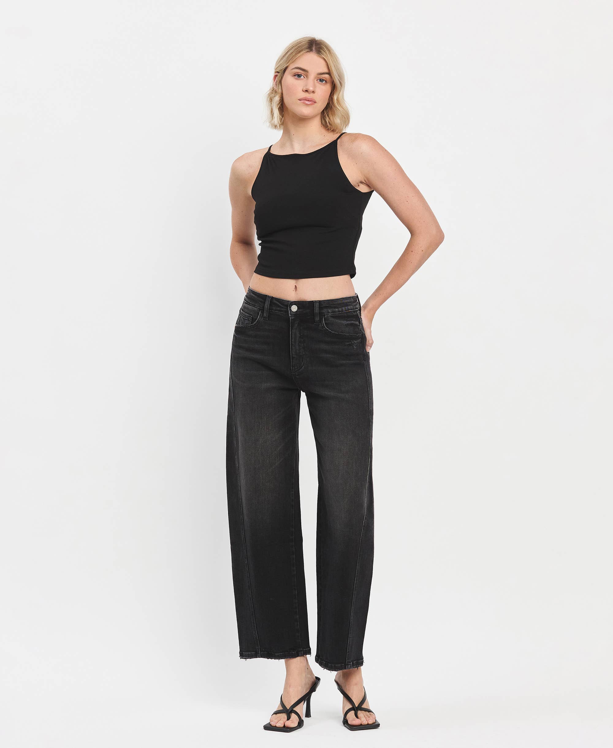 Panel Barrel Jeans