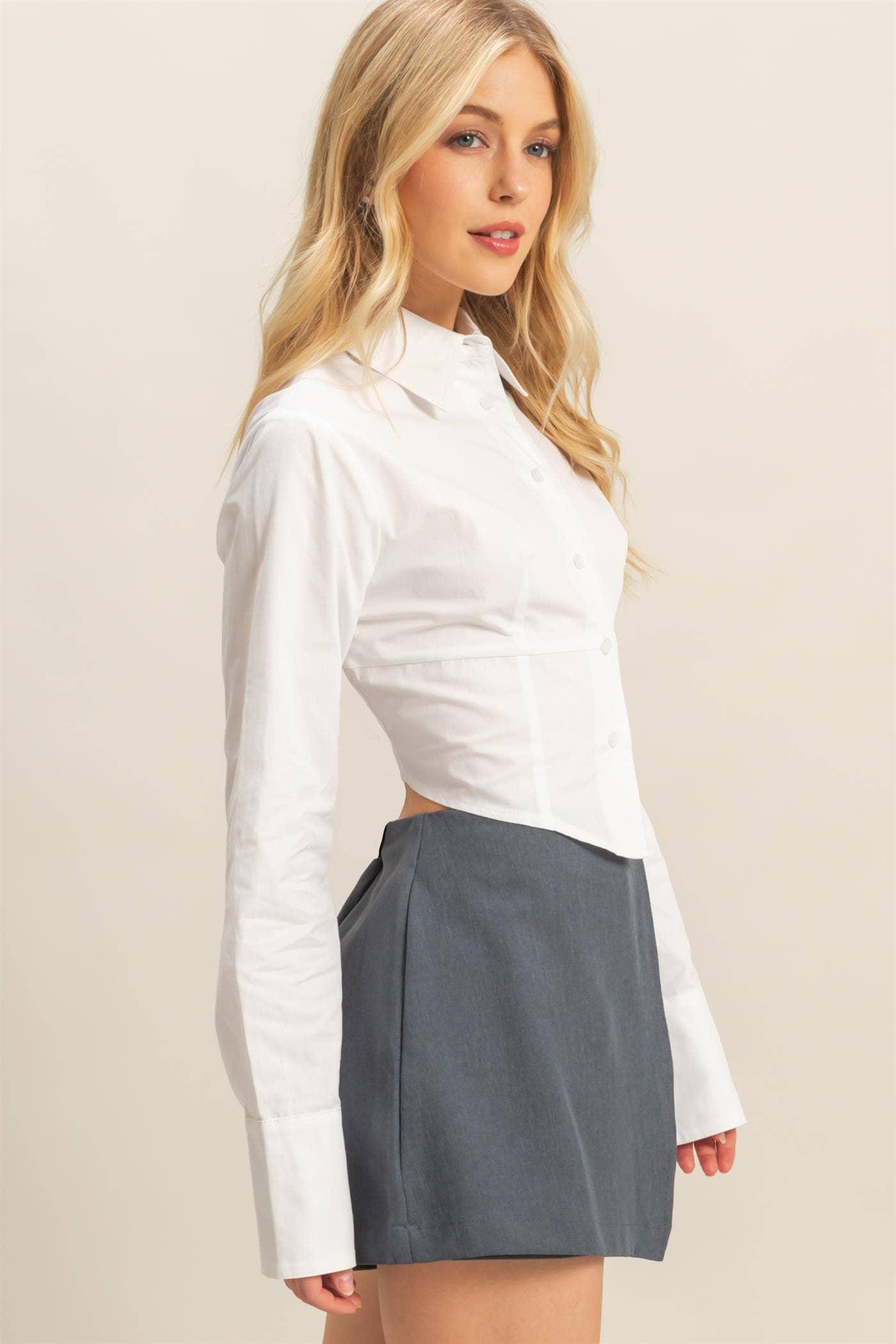 Chic Button-Down Shirt: White