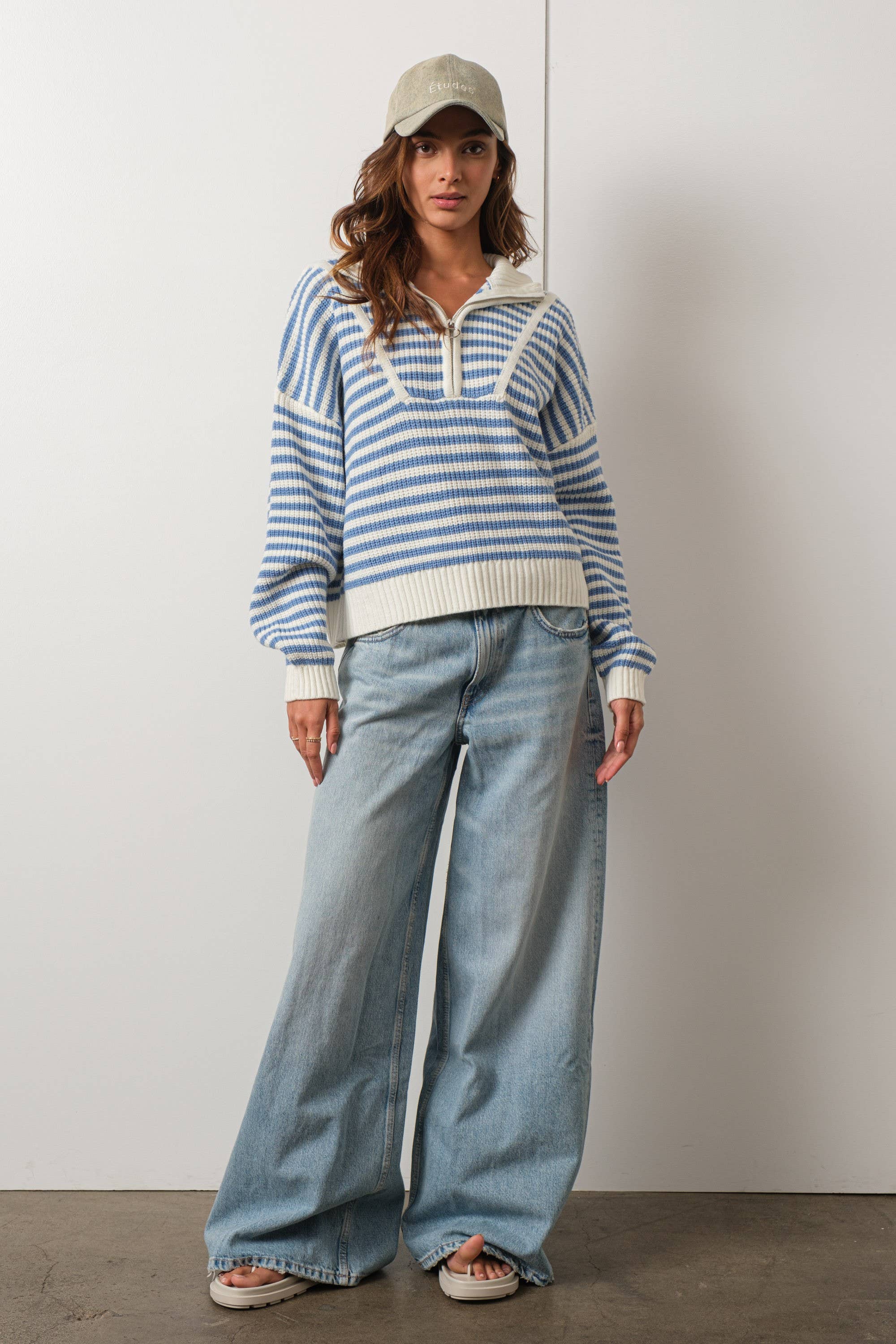 Cali Half-zip Sweater: Blue