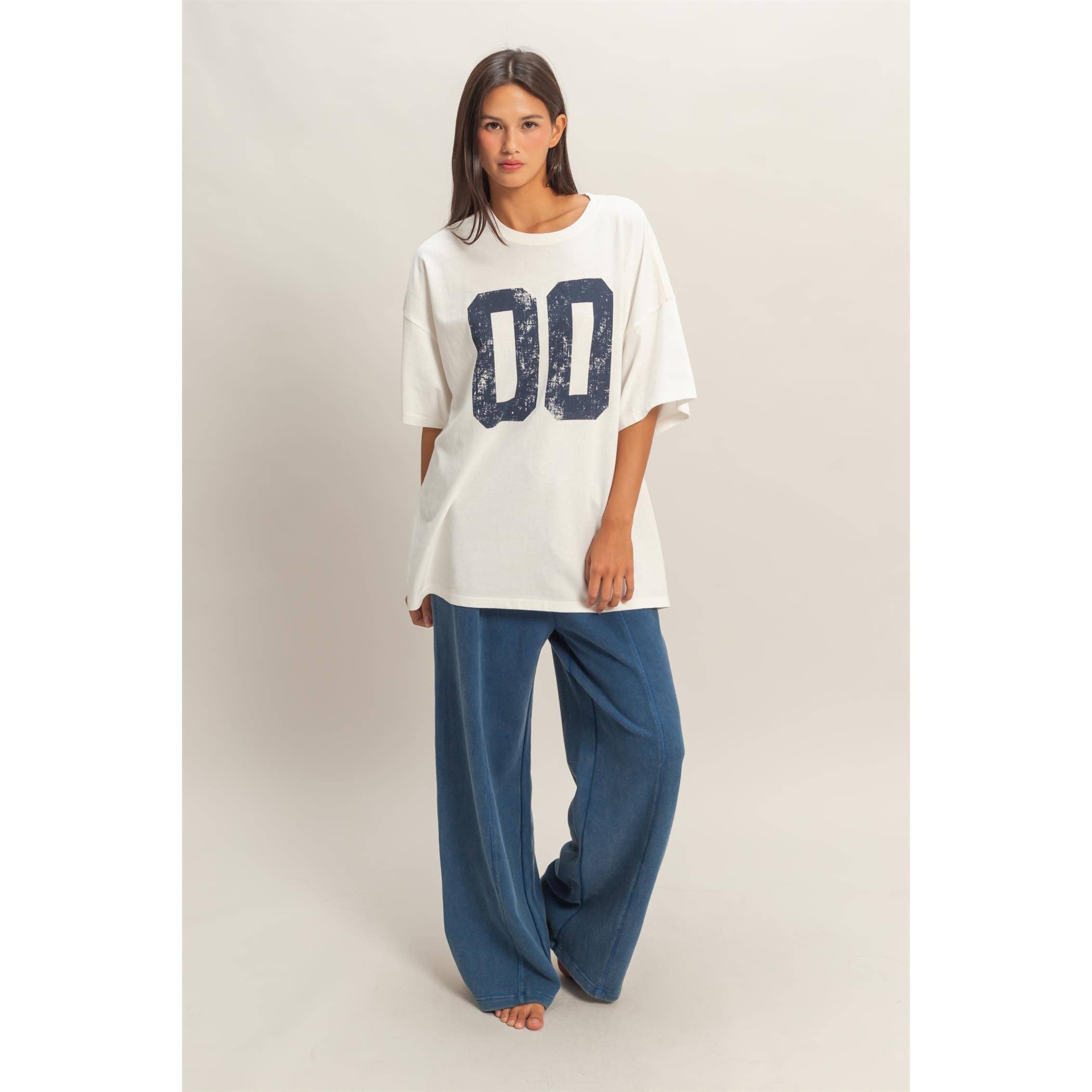 Number 00 Graphic T-Shirt: Off White