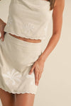Linen Embroidery Set: NAVY
