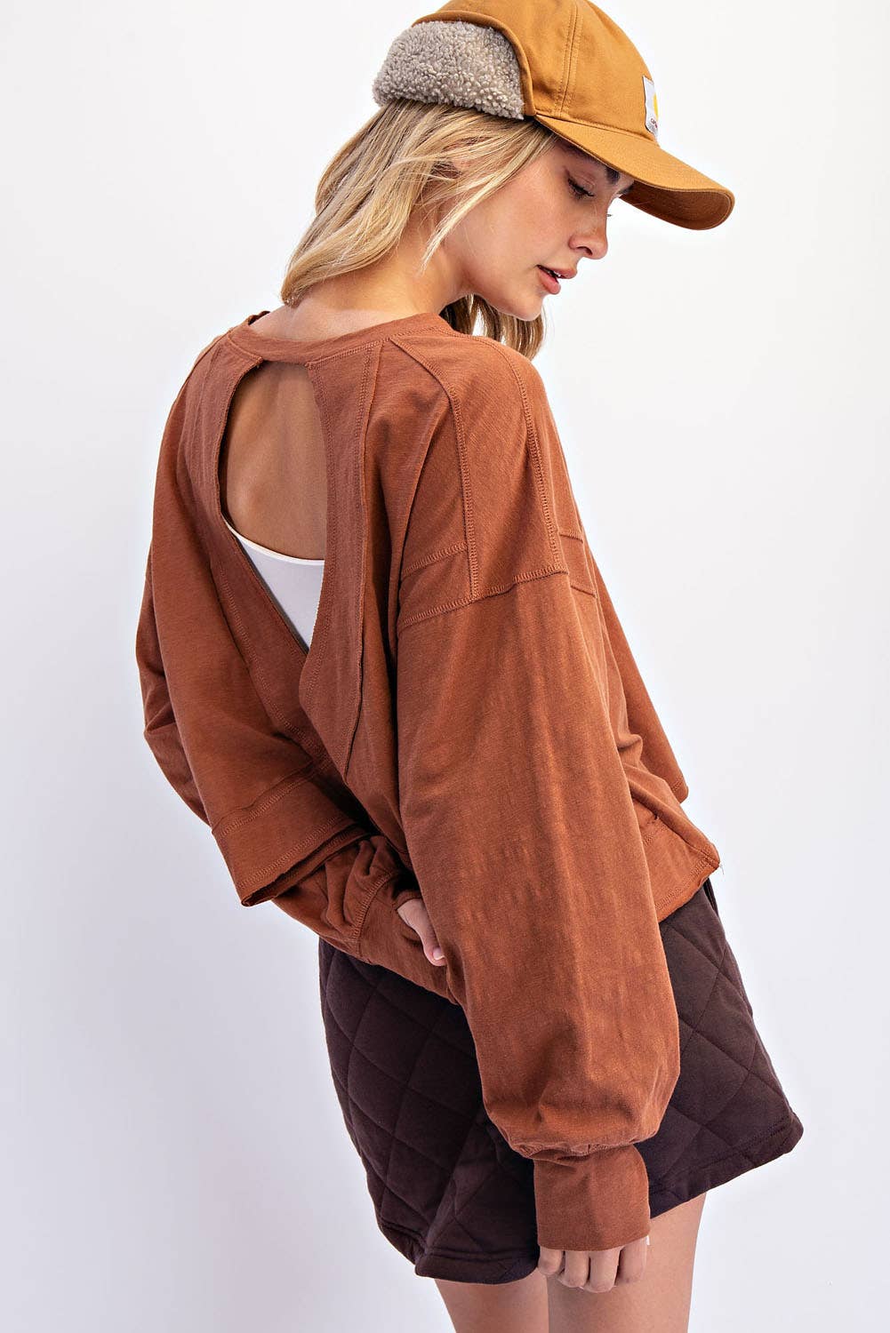Cotton Open Back Top: Reg. Green