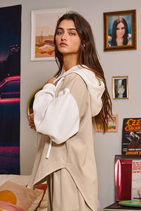 Luxury Scuba Hoodie: Sand