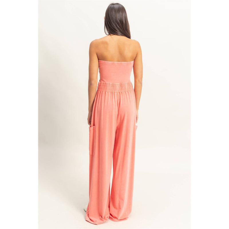Tube Top Jumpsuit:BLACK