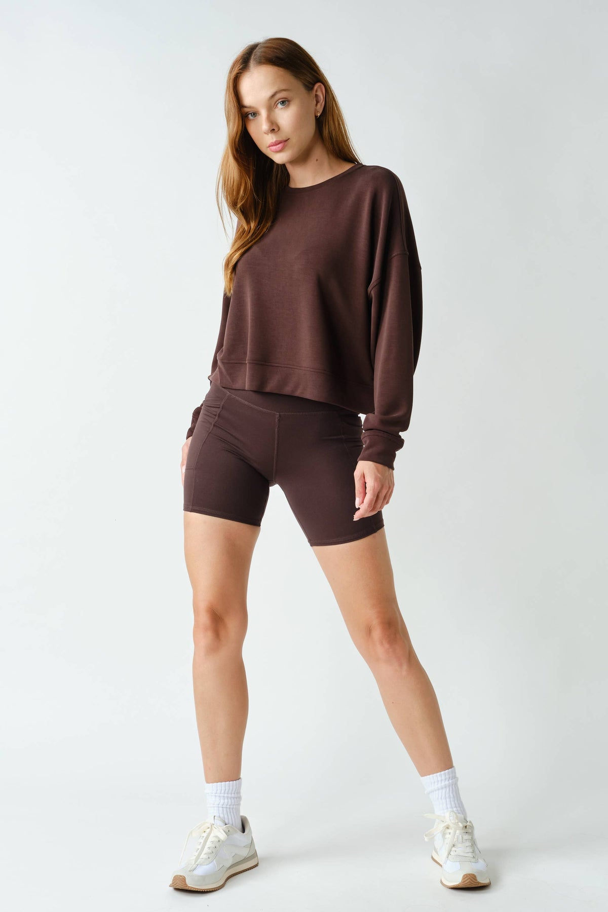 Dropped Shoulder Sweatshirt: Coffee Bean