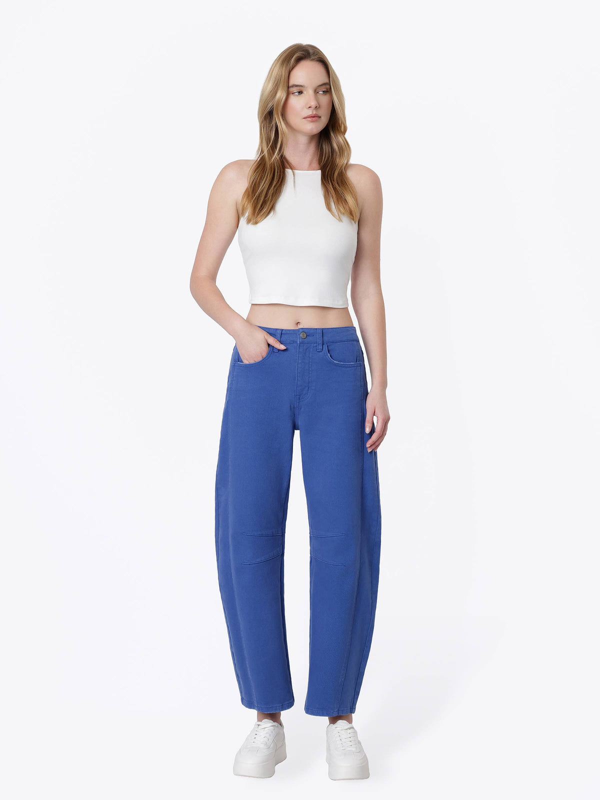 Darted Barrel Jeans: Beaucoup Blue