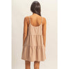 Spaghetti Strap Mini Dress: DARK TAUPE