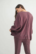 Waffle Knit Oversized:PLUM