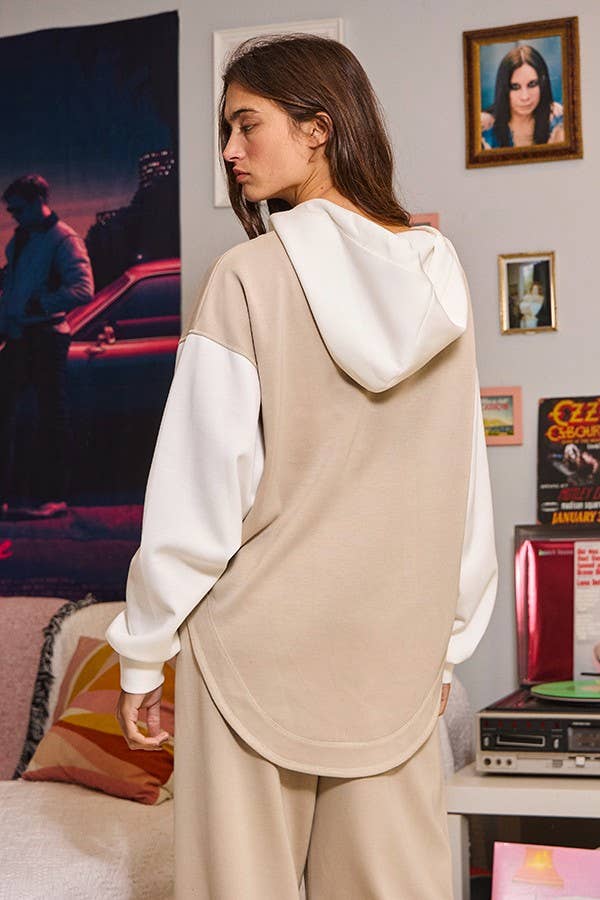 Luxury Scuba Hoodie: Sand