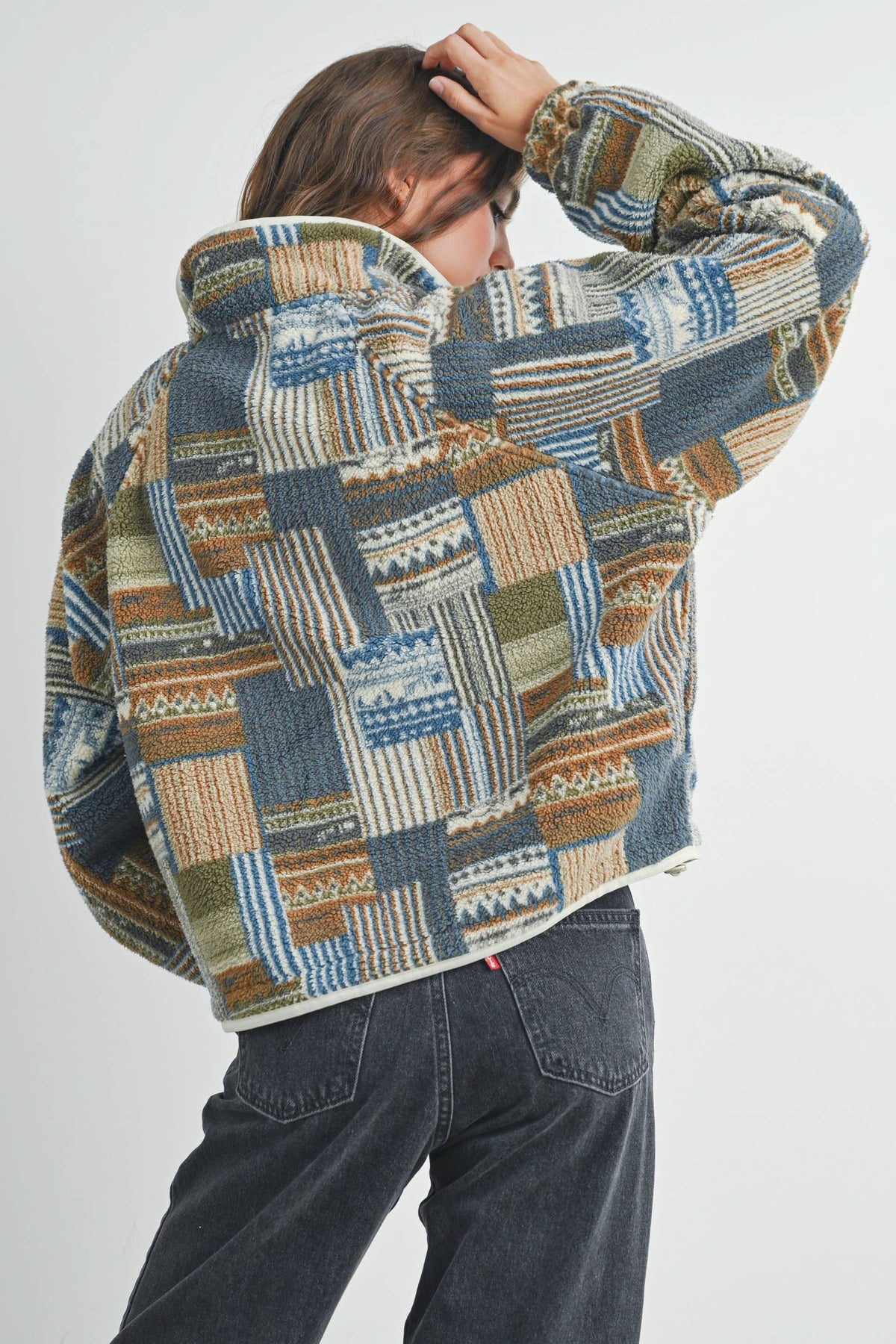Patchwork Print Sweatshirt: Multi