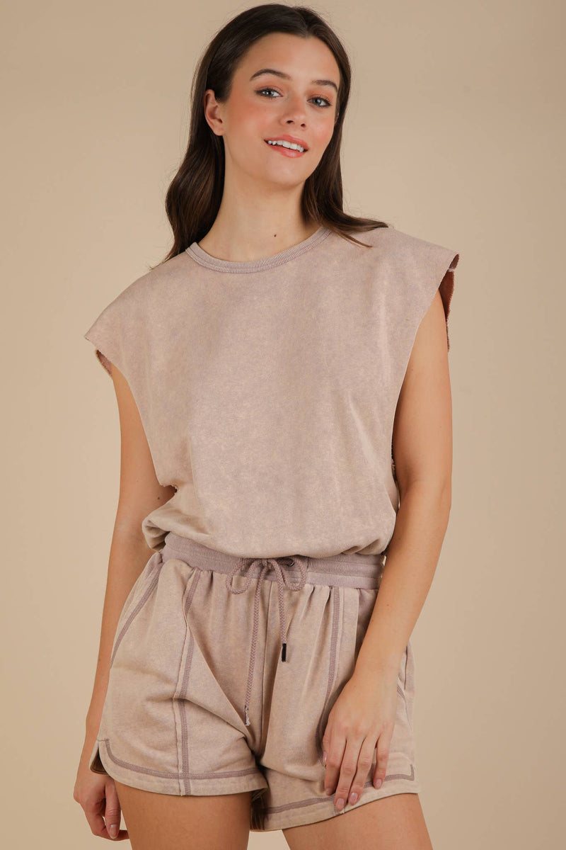 Washed Knit Romper