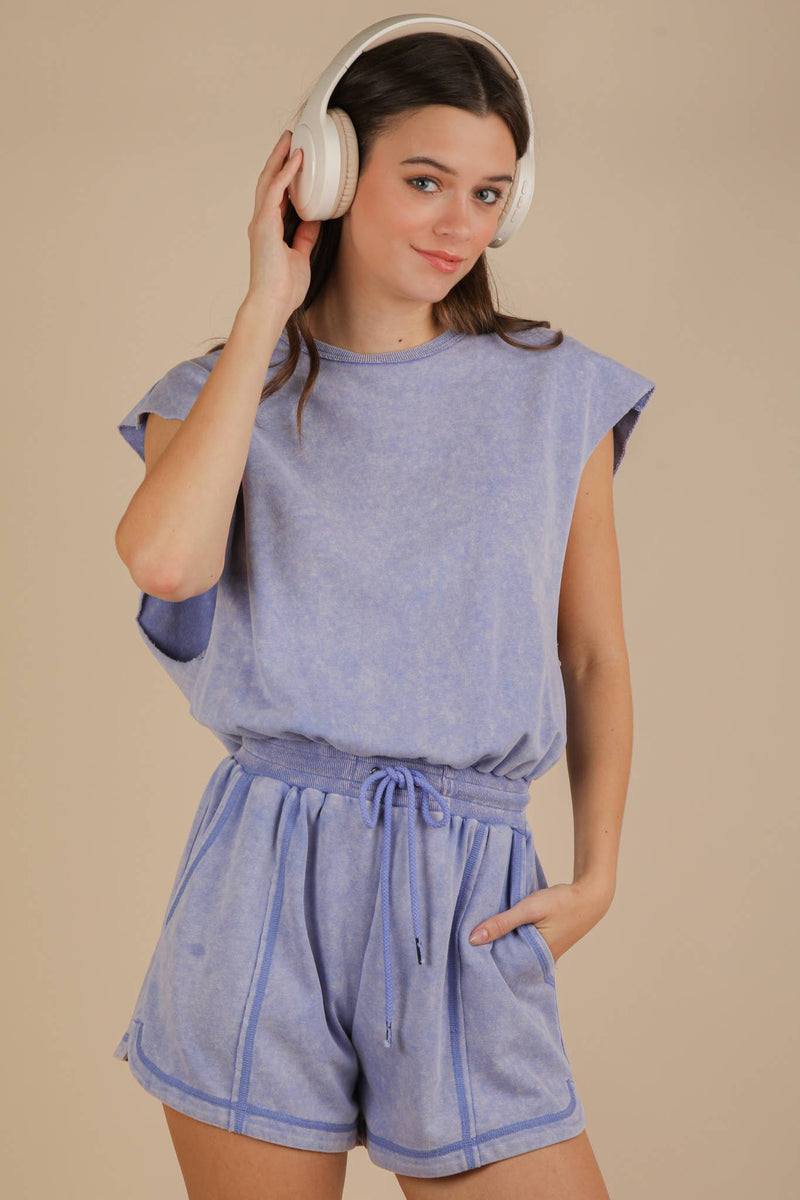 Washed Knit Romper