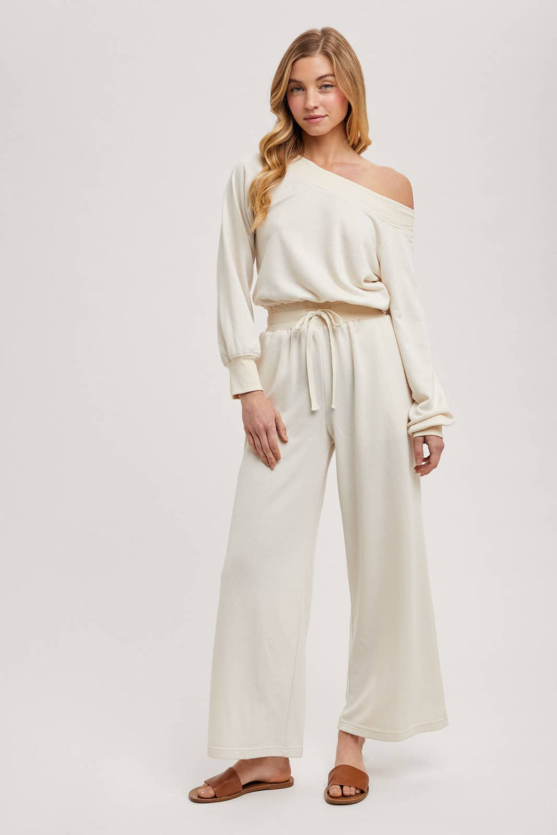 OFF THE SHOULDER JUMPSUIT: