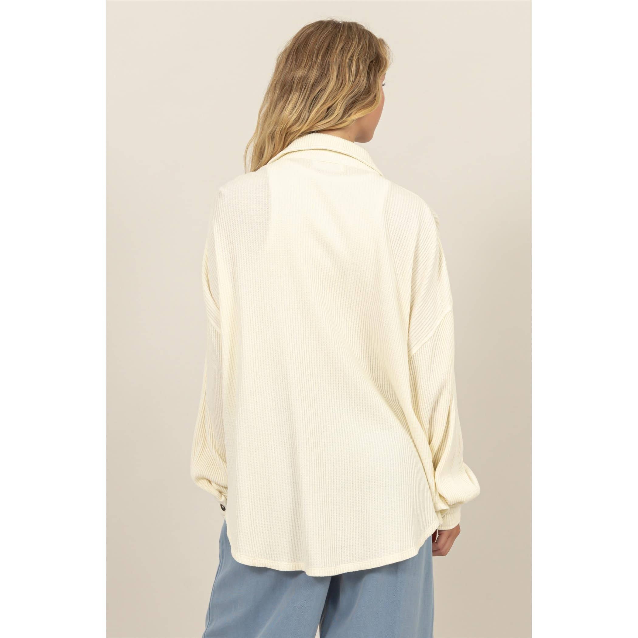 Waffle Shacket: Cream