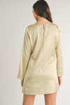 Boat Neck Satin Dress