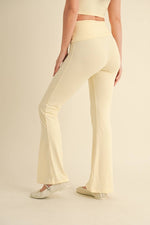 Foldover Flare Pants:Choc.
