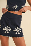 Linen Embroidery Set: NAVY