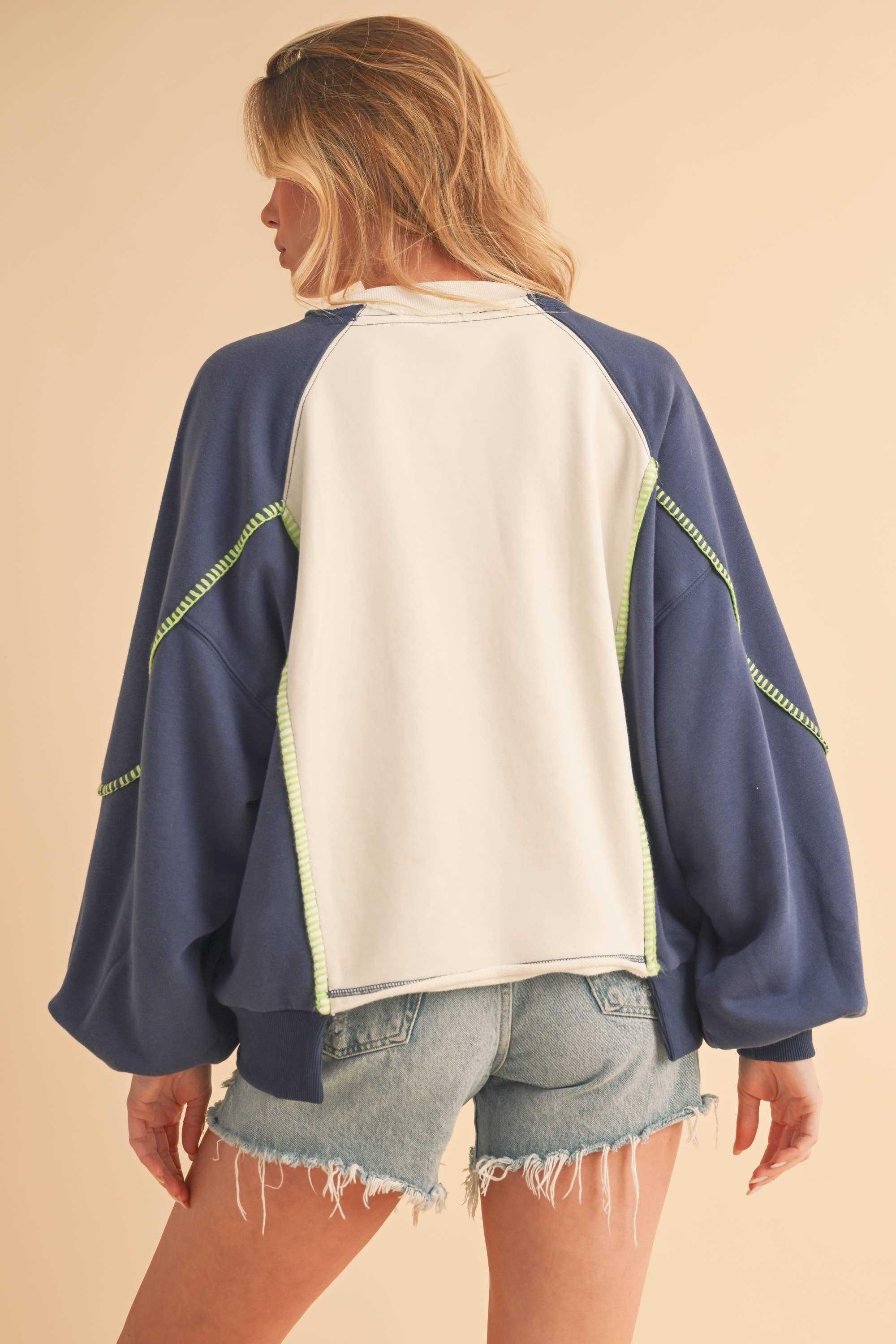 Nya Colorblock Sweater: Blue