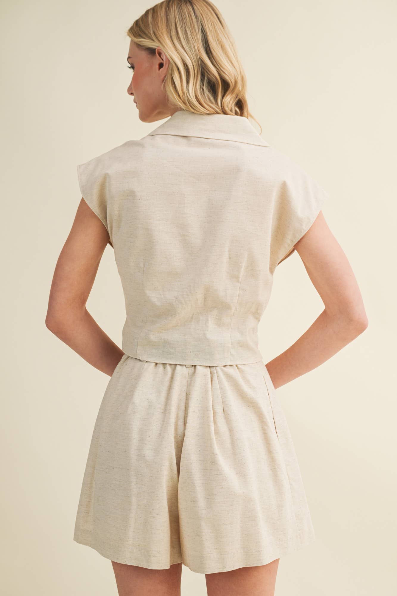 Folded Waist Top: Linen