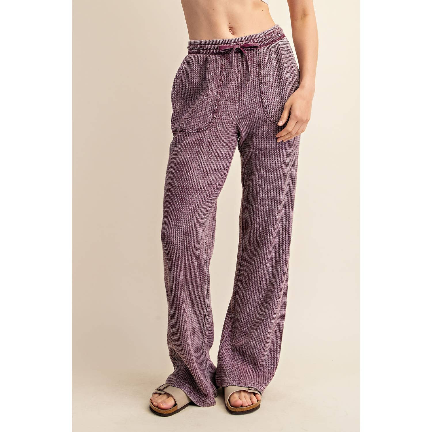 Waffle Sweatpants: Wine