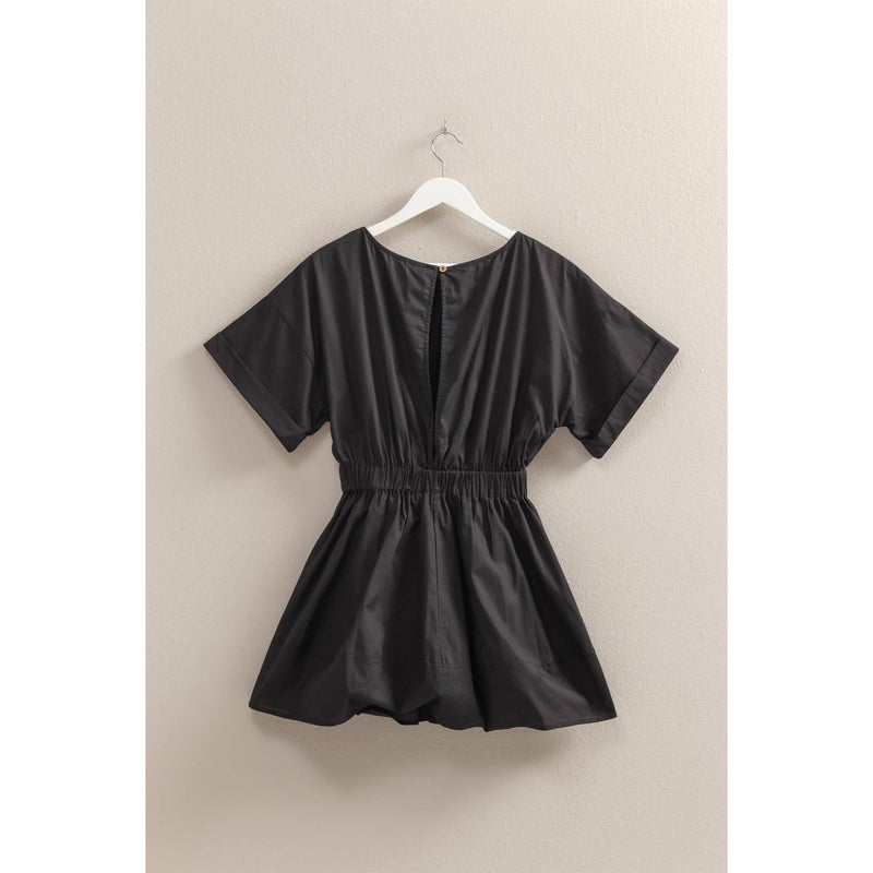 Poplin Mini Dress:OFF WHITE