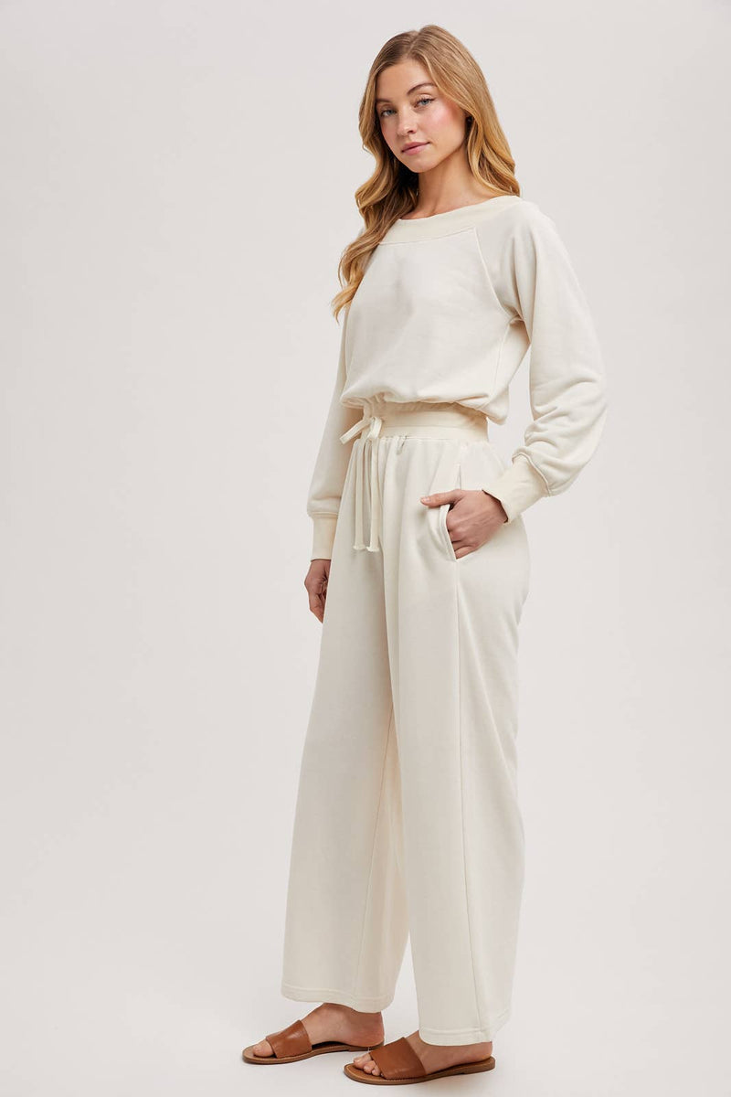 OFF THE SHOULDER JUMPSUIT: