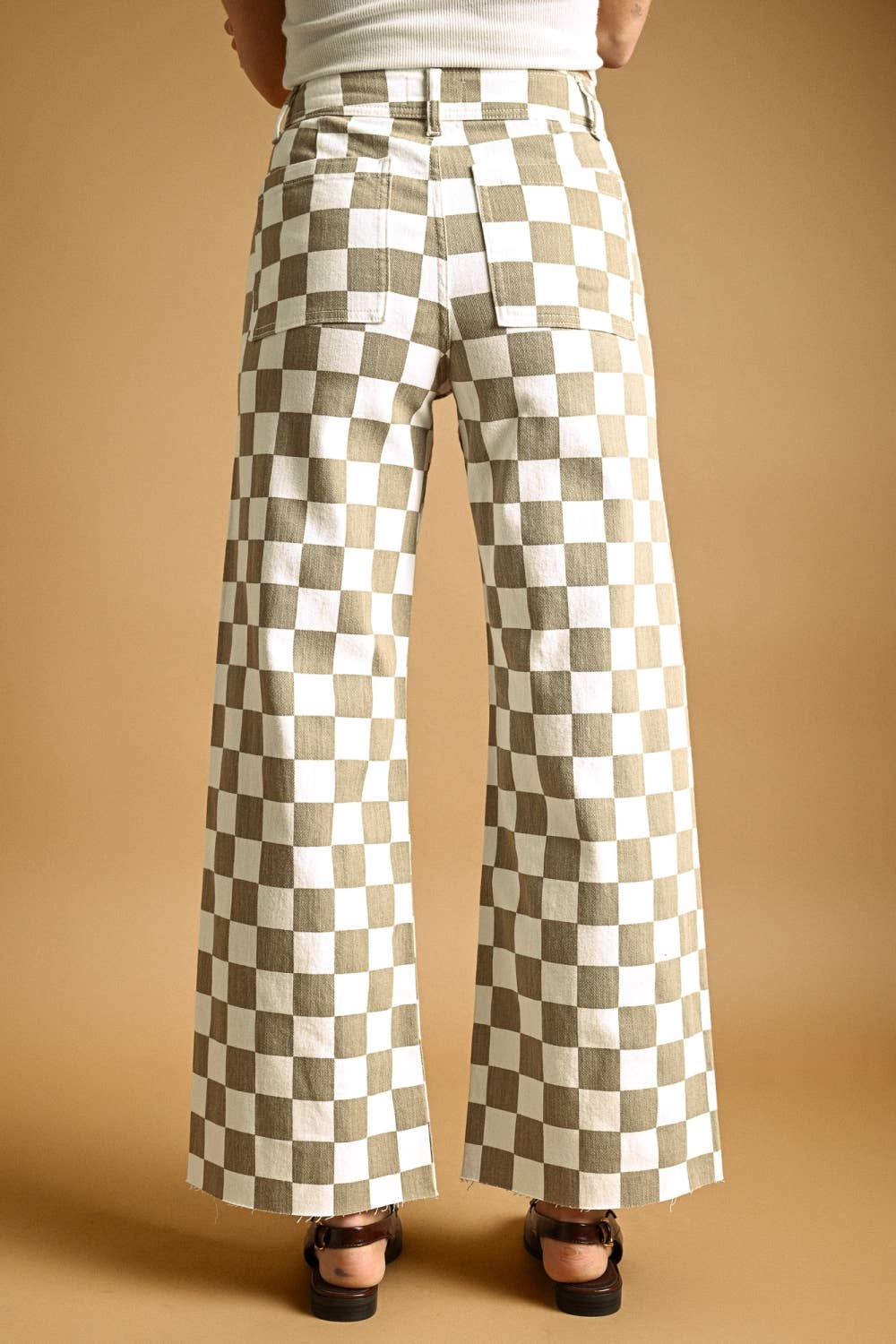 Checker Board Pants: Tan