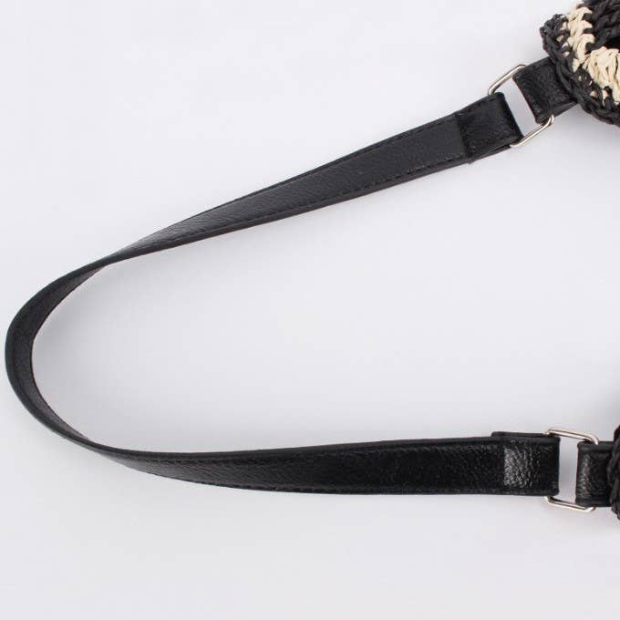 Open-Weave Boho Handbag: Black