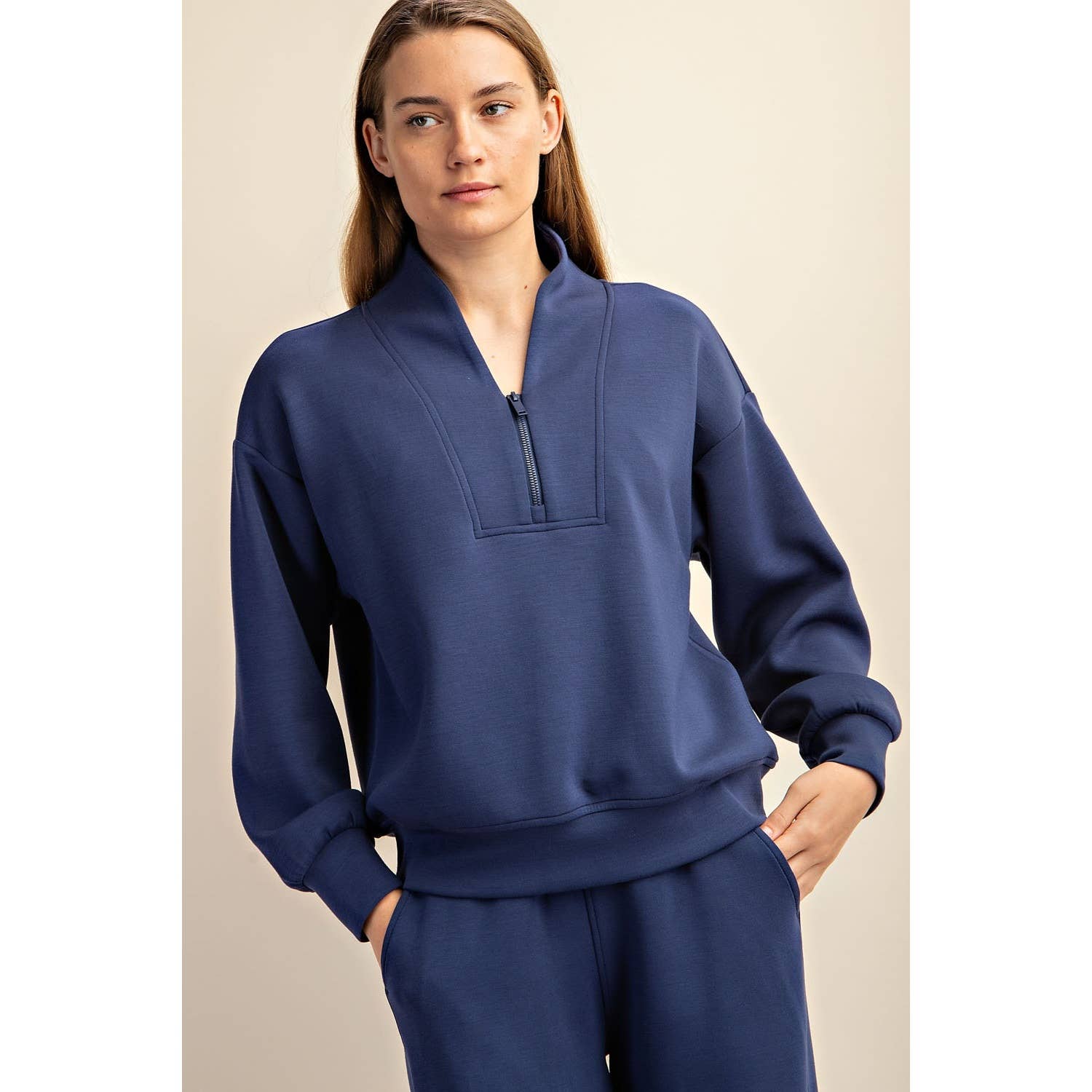 Luxe Scuba Jacket: Smoky Navy