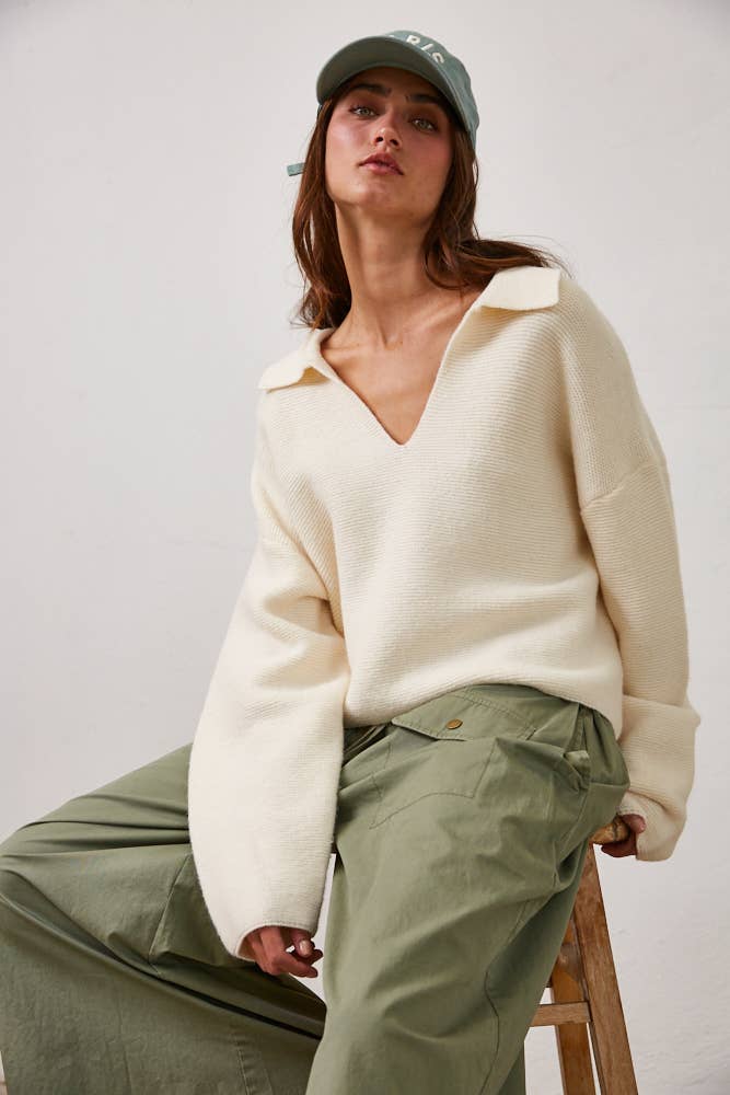 Polo Pullover Sweater: