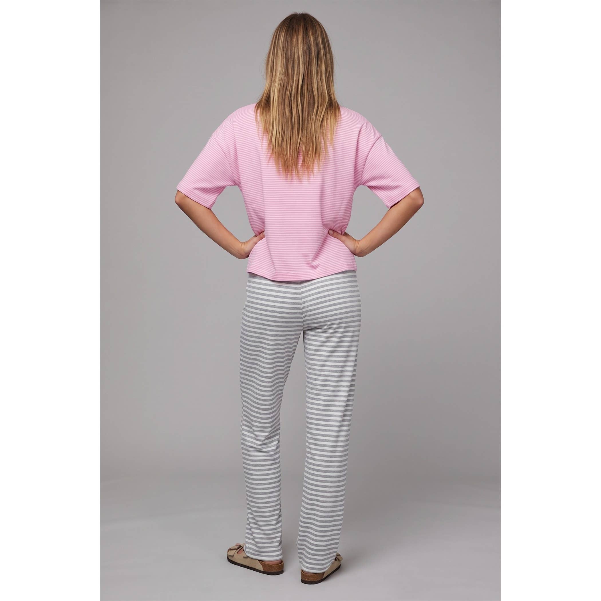 Oversized Striped Tee: Ballet